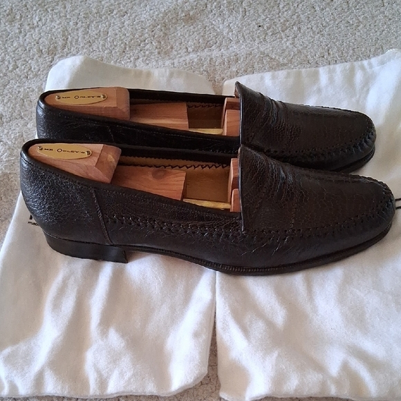 Moreschi Rich Brown Peccary Crocodile Pattern Loafers Made In Italy main image 7